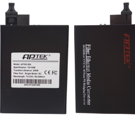 Media Converter 100M  APTEK AP100-20A , 1 sợi, 20km